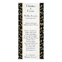 25 4x9 Wedding Program Glowing Summer Lights on Bl Rack Card Design