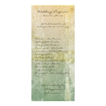 25 4x9 Wedding Program Vintage Floral Antique Customised Rack Card