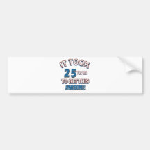 25 year old birthday designs bumper sticker