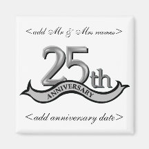 25th Anniversary Party Favours Refrigerator Magnet