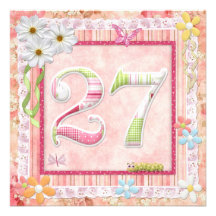 27th birthday party scrapbooking style invitations