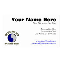 29th Infantry Division Business Card