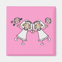 2 Brides Refrigerator Magnets