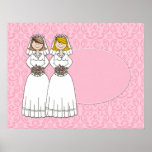 2 Brides Wedding Poster 1 Pink
