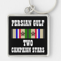 2 CAMPAIGN STARS / PERSIAN GULF WAR VETERAN KEYCHAINS