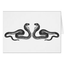 2 cobras greeting card