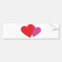 2 hearts icon bumper stickers