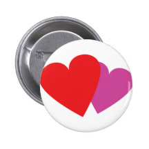 2 hearts icon pinback buttons