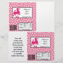 2 Hershey's Large Bar Wrapper Pink Poodle Paris Flyer