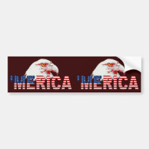2 in 1 'MERICA USA FLAG & EAGLE BUMPER STICKER
