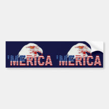 2 in 1 'MERICA USA FLAG & EAGLE BUMPER STICKER