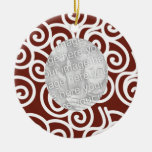 2 Photo Candy Cane Fancy Ornament