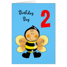 2 year old birthday boy cards