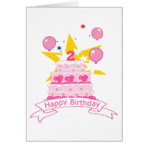 2 Year Old Birthday Cake Cards