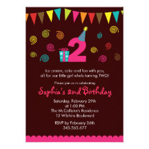 2nd Birthday Girl's Cute Party Invitation