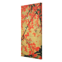 30. 紅葉小禽図, 若冲 Maple & Small Birds, Jakuchū Gallery Wrapped Canvas