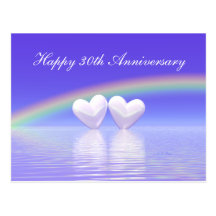 30th Anniversary Pearl Hearts Postcard
