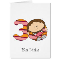 30th Birthday - Greetings Card - Girl