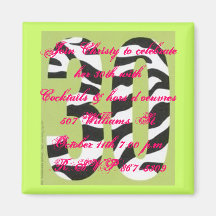 30th birthday invitation fridge magnet