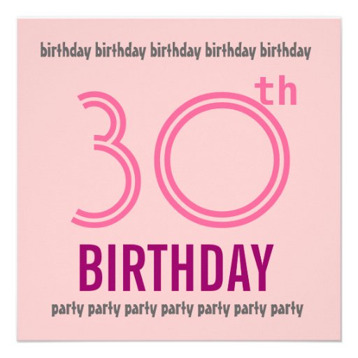 30Th Birthday Party Invitation Templates