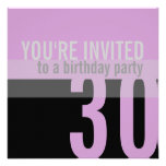 30th Birthday Party Invitations {purple}