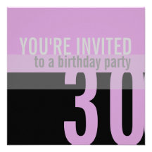 30th Birthday Party Invitations {purple}
