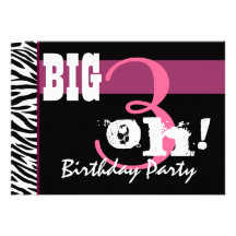 30th Birthday Party - Pink Zebra Template Personalised Announcement