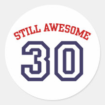 30th Birthday Round Stickers