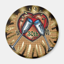 30th wedding anniversary square refrigerator magnet