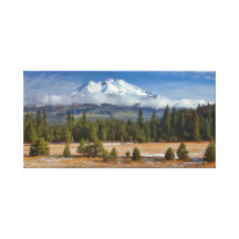 310E MT SHASTA ACROSS A FIELD OF SNOW (10X20) GALLERY WRAPPED CANVAS