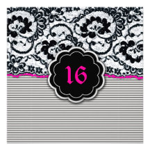 311-Alluring Lace - Sweet Sixteen Custom Announcement