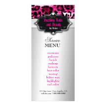 311 Baroque Boutique Hot Pink Leopard Loyalty Card Rack Card Template