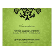 311-Black Lime Flame Accommodation Card Personalized Invite