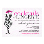311 Cocktails & Lingerie Zebra Personalized Invite