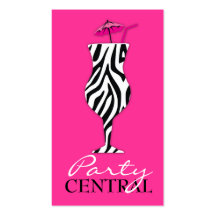 311 Couture Cocktail Zebra Business Card