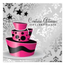311 Couture Gâteaux Gift Certificate Hot Pink Custom Announcement