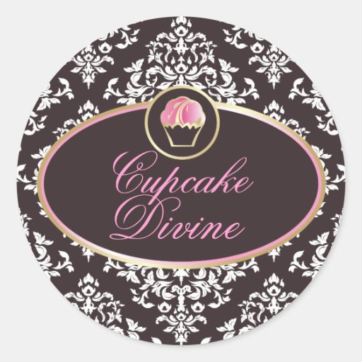 311-Cupcake Divine Solid Damask Sticker