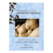 311-Damask Baby Boy Invite