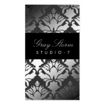311-Damask Shimmer Grey Storm Business Card