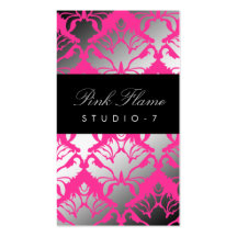 311-Damask Shimmer Pink Flame Business Cards