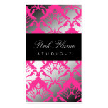 311-Damask Shimmer Pink Flame_Plain Back Business Card Templates