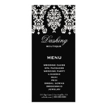 311 Dashing Damask Black White Full Color Rack Card