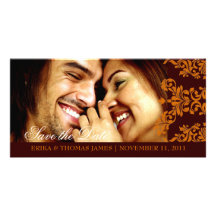 311 Dashing Damask | Fresh Orange Save the Date Photo Cards