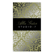 311-Dazzling Damask Alligator Business Card