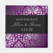 311-Dazzling Damask Extraordinary Purple Fridge Magnet