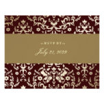 311-Dazzling Damask Gold Ivory Chocolate Personalised Invite