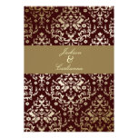 311-Dazzling Damask Gold Ivory Chocolate Personalized Invitations