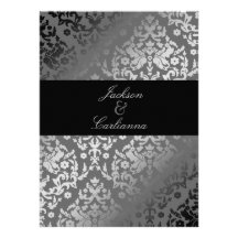 311-Dazzling Damask Grey Storm Invite 5.5x7.5