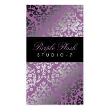 311-Dazzling Damask Purple Plush Business Card