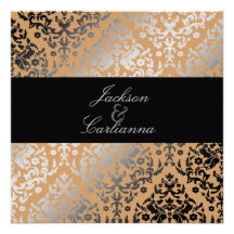 311-Dazzling Damask Wild Cougar Personalised Invite